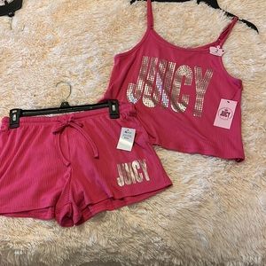 Juicy by juicy couture pink pajamas set. Two piece set